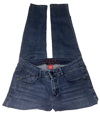 ELLE Womens Size 8 Mid Rise Denim Blue Skinny Full Length Jeans - Image 1 of 4