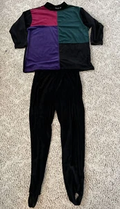 Vtg 80s Extra Touch International Stirrup Pant/Long Sleeve Set ColorBlock XL/1X - Picture 1 of 10