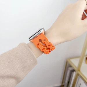 For iWatch 9/8/7/6/5/4 Ultra SE Silicone Breathe Band Strap Wristband Bracelet - Picture 1 of 16