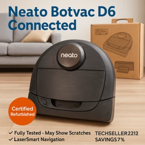 Neato Robotics-Botvac D6 Wi-Fi Connected Robot Vacuum/Tested Working/Refurbished - Picture 1 of 24