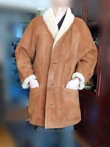 Braune Wildlederjacke mit Lammfell - Bild 1 von 6