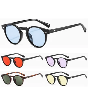 Fashion Round Oval Sunglasses Men Women Retro Vintage Tinted Lens Shades Eyewear - Picture 1 of 14