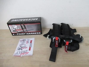 Aces Racing 4 Point Harness with 2 Inch Padding and Ez Buckle Technology - Black - Picture 1 of 16