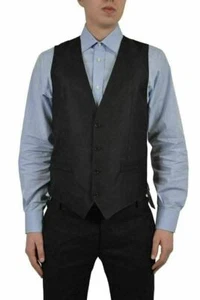 Dolce & Gabbana Men's Black Wool Silk Four Button Vest US 38 IT 48 - Picture 1 of 3