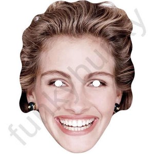 Julia Roberts Retro 1980's Celebrity Card Face Mask - Ready To Wear Fancy Dress