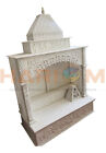 White Marble Beautiful Hand-craved Hindu God Temple For Home With Inlay Art T004