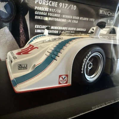 Carro de controle remoto Minichamps Porsche 917/10 1973 Road Atlanta Geo Follmer - Imagem 1 de 4