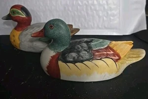 Vintage Mallard Duck Figurine Porcelain Hand-Painted Realistic 6"×3"×3" - Picture 1 of 4