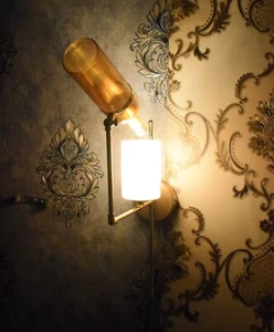 Elegant Vintage-Inspired Bottle Sconce Wall Lamp with Glass Accent - Picture 1 of 11