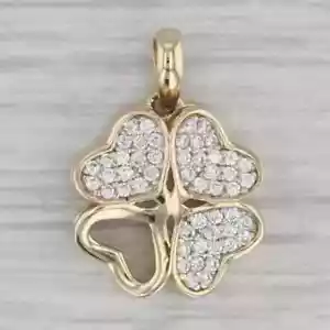 Real Moissanite 2Ct Round Cut Women Flower Fancy Pendant 14K Yellow Gold Plated - Picture 1 of 7