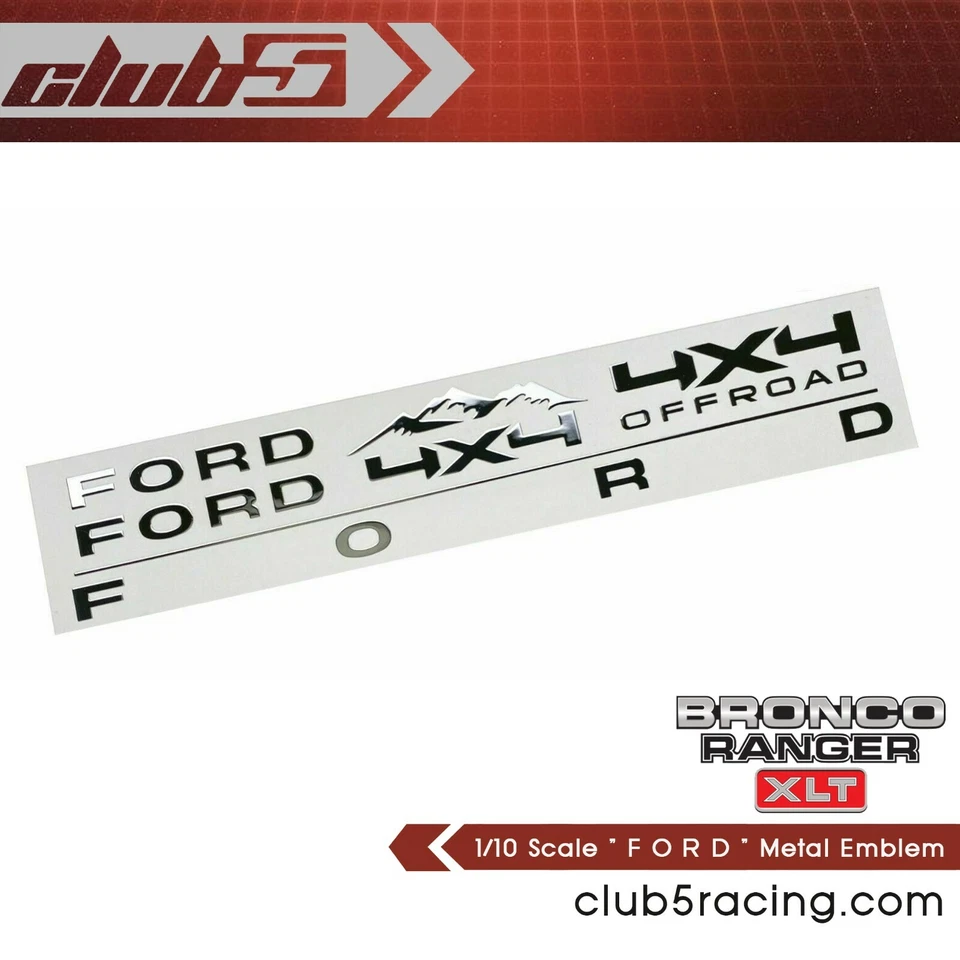 1/10 Scale " F O R D " Metal Emblem for TRX-4 Bronco / 2021 Bronco - Image 1 of 4