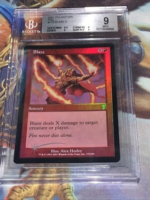 2001 Magic: The Gathering Blaze 175  7th Edition Foil BGS Mint 9 - Image 1 of 4