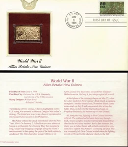 World War II--Allies Retake New Guinea--1st day issue-Golden Replica - Picture 1 of 1