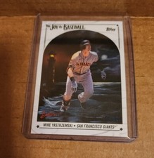 2023 Topps x Bob Ross Joy of Baseball #91 MIKE YASTRZEMSKI Titanium White /35