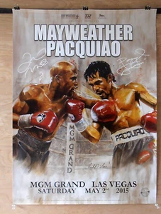 FLOYD MAYWEATHER JR vs. MANNY PACQUIAO: Original Onsite Boxing Art Poster (SHOP) - Picture 1 of 4