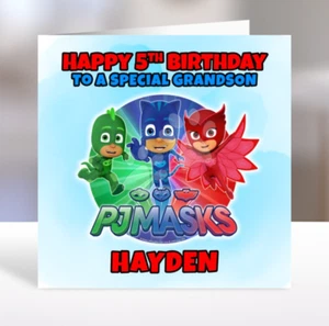 PJ MASKS Personalised Birthday Card - PJ Masks Personalised Birthday Card - Picture 1 of 2