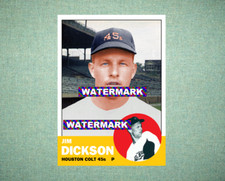 Jim Dickson Houston Colt 45s 45 1963 Style Custom Baseball Art Card