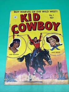 KID COWBOY #4, RARE GOLDEN AGE WESTERN, PAINTED COVER ST. JOHN 1951 - Picture 1 of 6