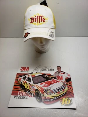 Roush Fenway Racing Greg Biffle #16 Strapback Hat Cap NASCAR Autographed - Image 1 of 4