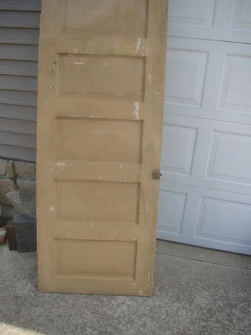 Antique Vintage 5 Panel Wood Wooden Door 27 5/8 x 75 5/8 x 1 3/8 Closet Pantry Cover