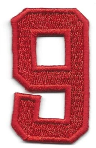 Number - Red Number "9" (1 7/8") - Iron On Embroidered Applique/Numbers - Picture 1 of 1