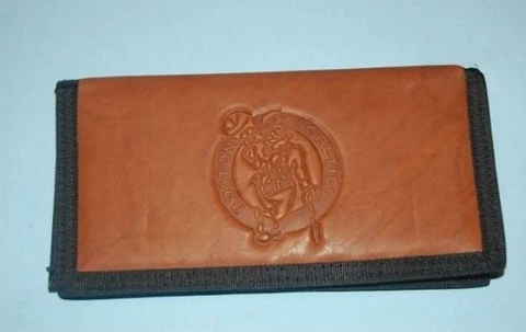 Boston Celtics Leather and Nylon Embossed Checkbook Cover [NEW] NBA Wallet Cover