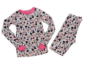 Hanna Andersson Girl Organic Cotton Pink Mickey Minnie Mouse Pajama Set 140 10 - Picture 1 of 5