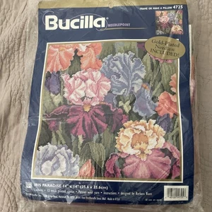 Bucilla Iris Paradise Needlepoint Picture/Pillow Kit 1999 14x14 4725 New - Picture 1 of 5