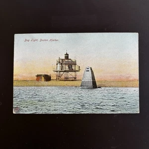 Bug Light Boston Harbor MA en marea baja imagen FARO POSTAL - Imagen 1 de 2
