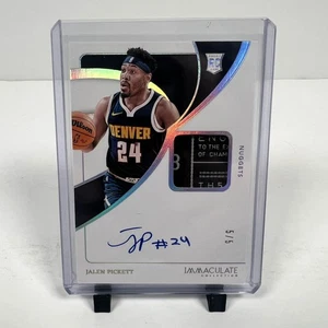 Etiqueta de lavandería autógrafa Panini Immaculate NBA Jalen Pickett Rookie RC/5 2023-24 - Imagen 1 de 9