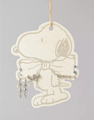 New American Eagle Snoopy 6 Pair Earrings Set Silver Hanging Snoopy W/Faux Pearl - Image 1 of 2