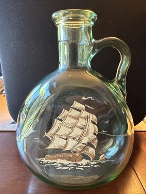 Old Fitzgerald Flagship Decanter  Green Glass Vintage 7.5"  Ship No Lid - Image 1 of 4