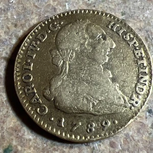 2 Escudos 1789 Madrid Spanish  colonial Doubloon  Charles IV  Gold coin Y-361 - Picture 1 of 2