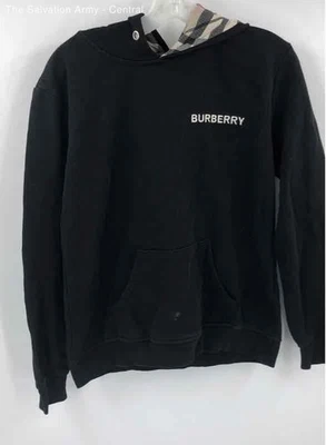 Burberry Mens Black Hooded Pockets Long Sleeve Pullover Hoodie Size M - Image 1 of 4