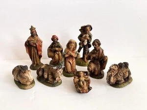 Vintage Depose Italian Nativity Figurine Set of 9 Pieces 1950’s - Picture 1 of 9