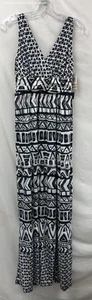 NWT Women's INC International Concepts Black & White Patterned Maxi Dress Size S - Picture 1 of 6