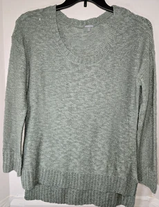 Charlotte Russe Womens Lt. Green Knit Long High Low Hem Sweater Sz L - Picture 1 of 9