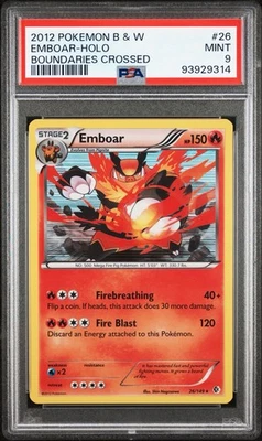 2013 POKEMON BOUNDARIES CROSSED EMBOAR #26 HOLO PSA 9 MINT - Image 1 of 2