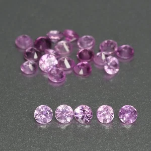 0.65ct [20 Pcs Lot] Superb Round Cut 1.9 MM 100% Natural Pink Tanzanian Sapphire - Picture 1 of 5