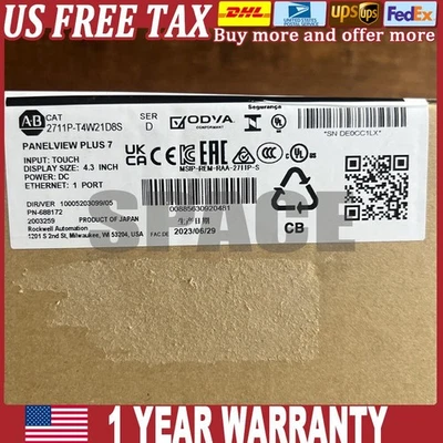 Allen Bradley 2711P-T4W21D8S  Panelview Plus 7 Touch Screen New US Free Tax - Image 1 of 2