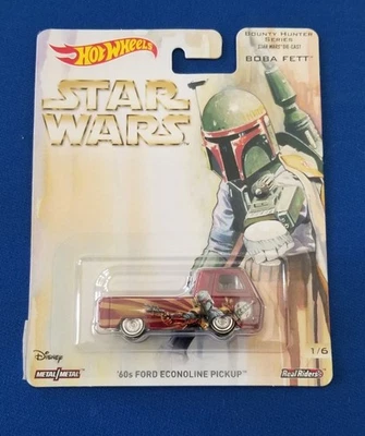 风火轮 2018 Pop Culture 星球大战 60 年代福特 Econoline 皮卡 Boba Fett 红色 — 第 1/4 张图片