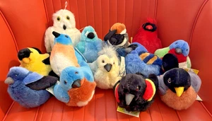 Lot of 13 Wild Republic Audubon Plush Birds Backyard Bluebird Owl Goldfinch - Picture 1 of 20