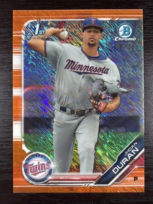 2019 Bowman Chrome - Prospects Jhoan Duran #BCP-225 Orange Shimmer Refractor /25 - Image 1 of 3