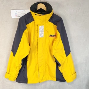 Musto Coat Jacket Men L Large Sailing Offshore Yellow Navy Breathable Waterproof - Picture 1 of 17