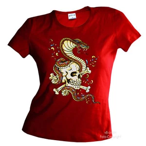 * Biker Tattoo Totenkopf Damen Girl T-Shirt *7189  - Bild 1 von 2
