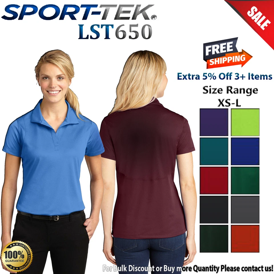 Camisa polo Sport-Tek LST650 para mujer manga corta micropique Sport Wick Foto 1 de 1