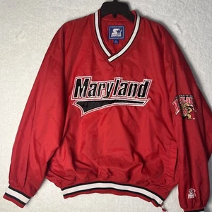 Vtg University Of Maryland Terrapins XL Starter Jacket Pullover Windbreaker Rare - Picture 1 of 19