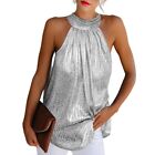 Women Fashion Solid Halter Sleeveless Summer Casual Camis Crop Tops