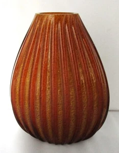 14.75” Murano Sommerso Glass Vase Flavio Poli Italian Art Glass Gold Mica MINT - Picture 1 of 8
