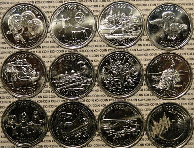 Brilliant Uncirculated 1999 Canada Millennium 12 Quarter 25 cent 25c Coin Set - Image 1 of 2